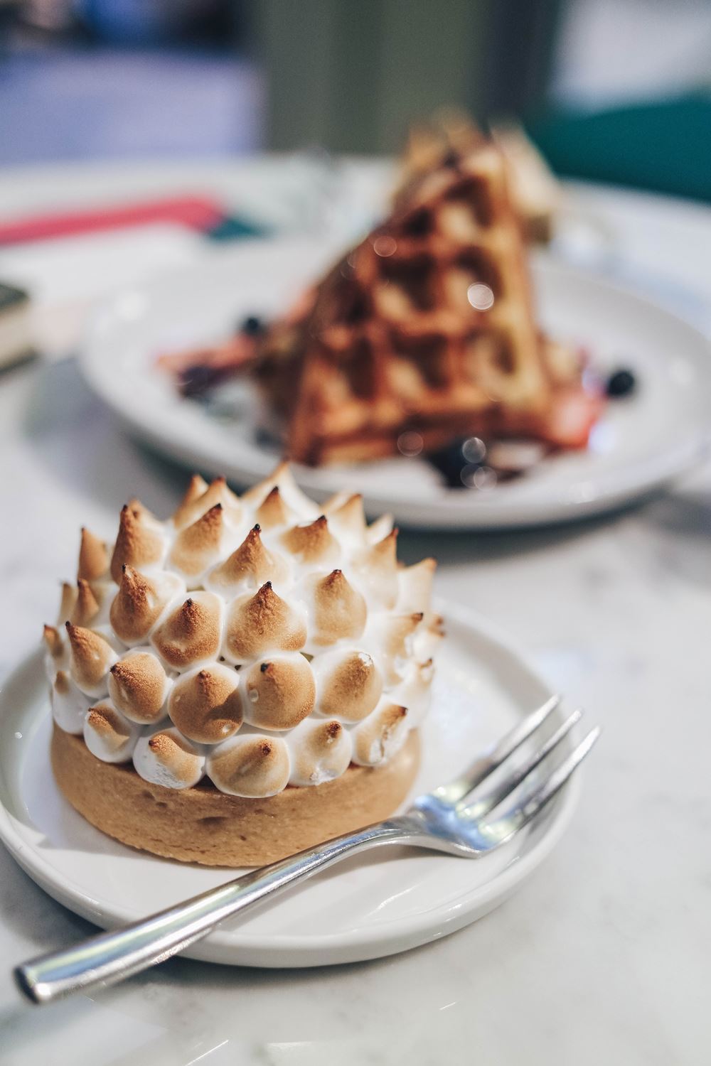 White chocolate durian tart