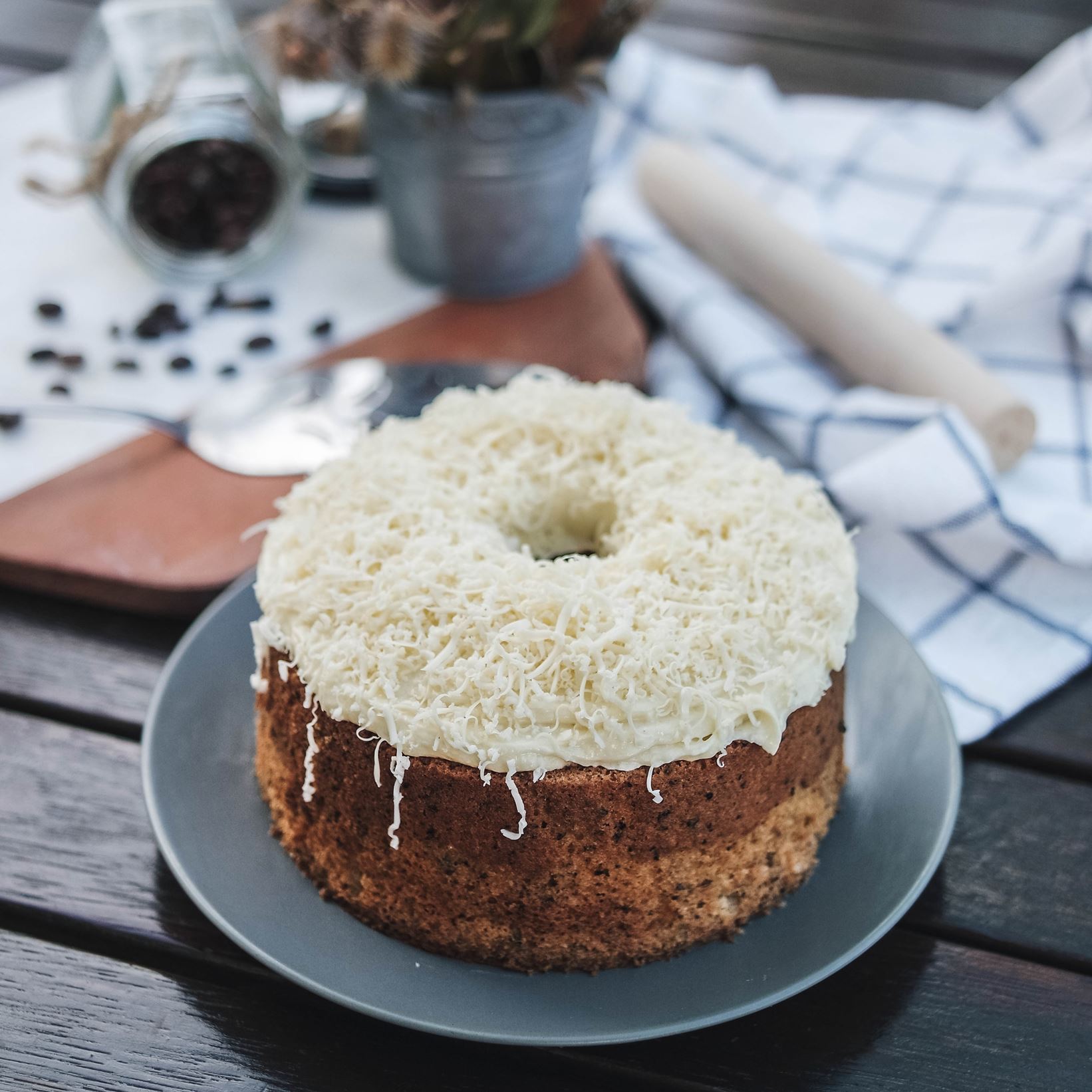 Jasmine Green Tea Chiffon Cake with Cheese