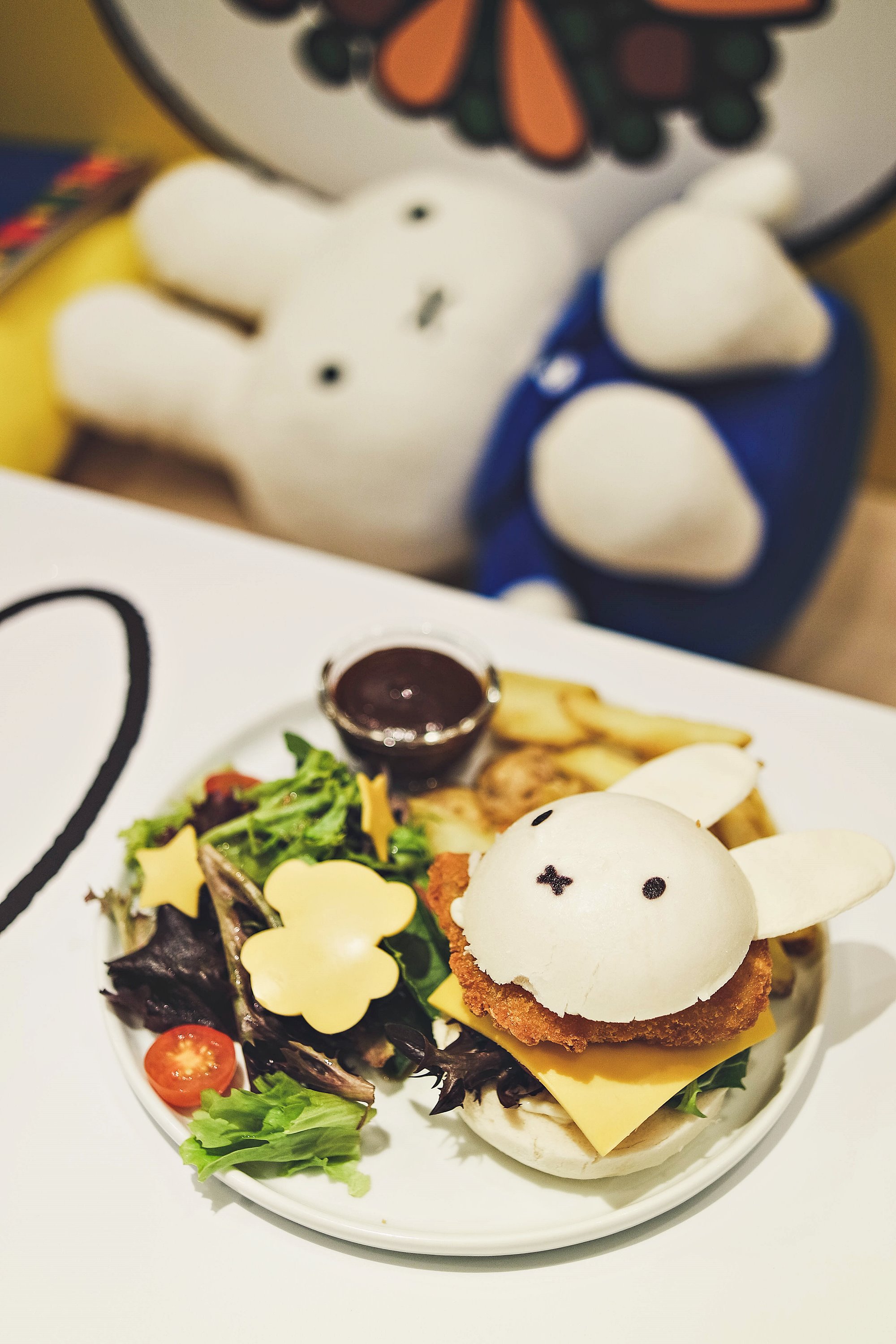 You, Me & Miffy Makes 3 Chicken Katsu Burger - Miffy Character Themed Cafe - Kumoya